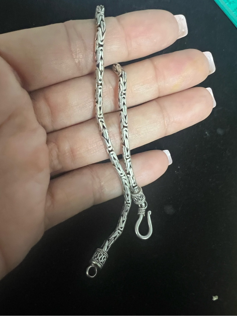 925 STERLING SILVER MENS OR WOMENS BRACELET.  APROX 9in anklet?